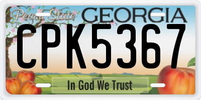 GA license plate CPK5367