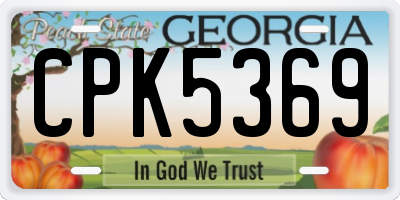 GA license plate CPK5369
