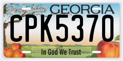 GA license plate CPK5370