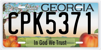 GA license plate CPK5371