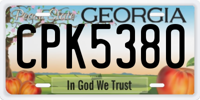 GA license plate CPK5380