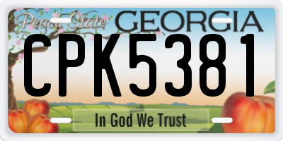GA license plate CPK5381