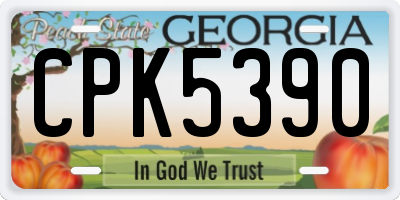 GA license plate CPK5390