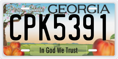 GA license plate CPK5391