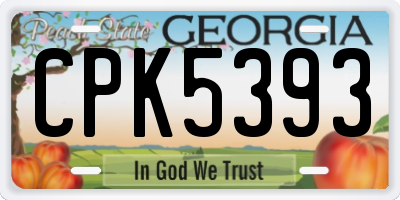 GA license plate CPK5393
