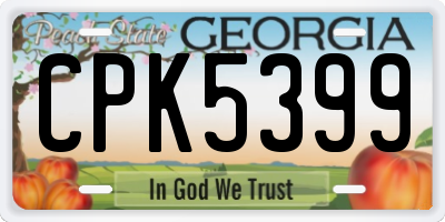 GA license plate CPK5399