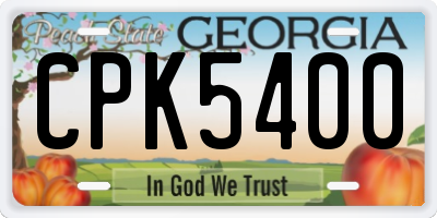 GA license plate CPK5400