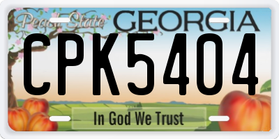 GA license plate CPK5404