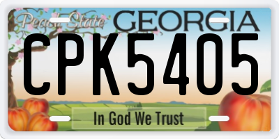GA license plate CPK5405