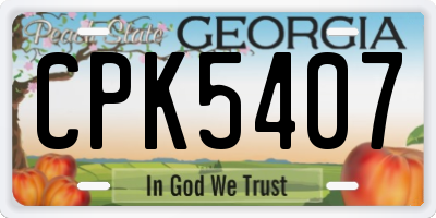 GA license plate CPK5407