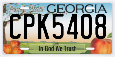 GA license plate CPK5408