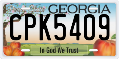 GA license plate CPK5409