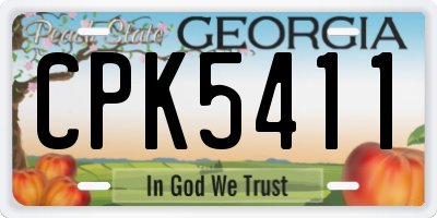 GA license plate CPK5411