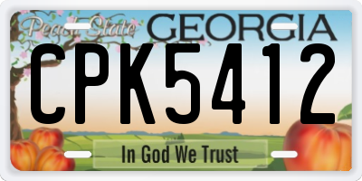 GA license plate CPK5412
