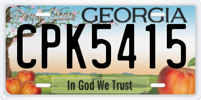 GA license plate CPK5415