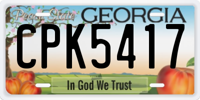 GA license plate CPK5417