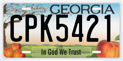 GA license plate CPK5421