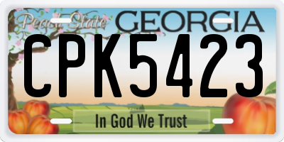 GA license plate CPK5423
