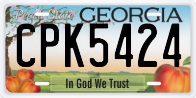 GA license plate CPK5424