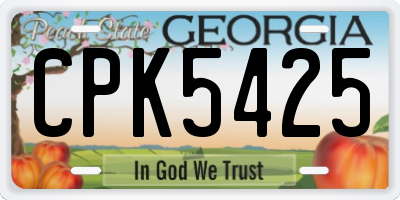 GA license plate CPK5425