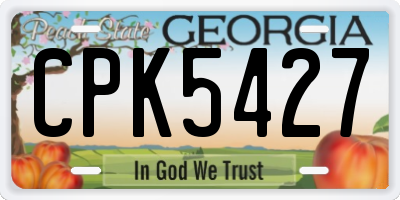 GA license plate CPK5427