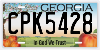 GA license plate CPK5428