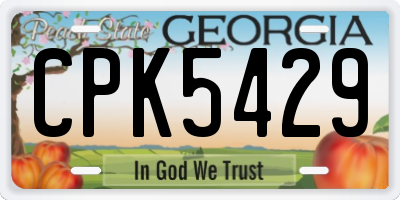 GA license plate CPK5429