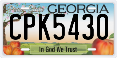 GA license plate CPK5430