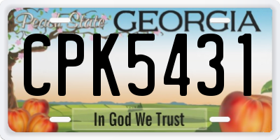 GA license plate CPK5431