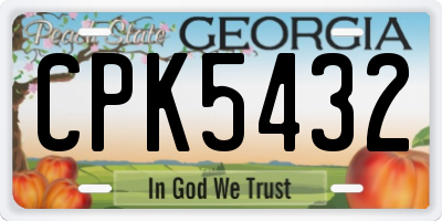 GA license plate CPK5432