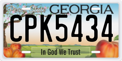 GA license plate CPK5434