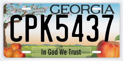 GA license plate CPK5437