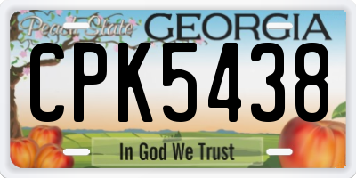 GA license plate CPK5438