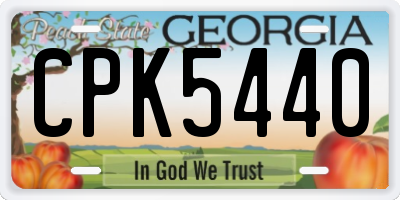 GA license plate CPK5440