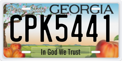 GA license plate CPK5441