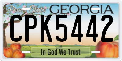 GA license plate CPK5442