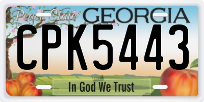GA license plate CPK5443