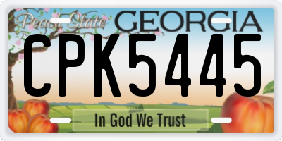GA license plate CPK5445