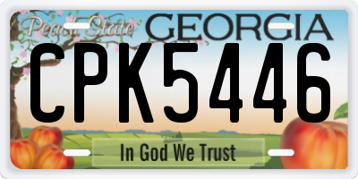 GA license plate CPK5446