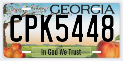 GA license plate CPK5448