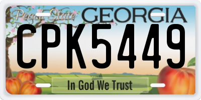 GA license plate CPK5449