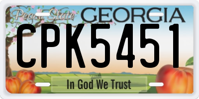 GA license plate CPK5451