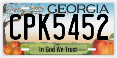 GA license plate CPK5452