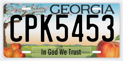 GA license plate CPK5453