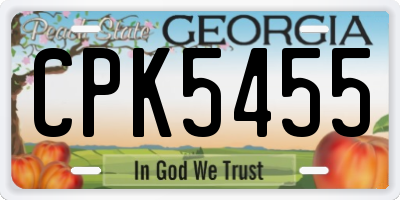 GA license plate CPK5455