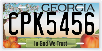 GA license plate CPK5456