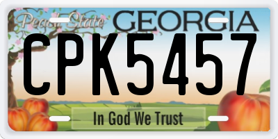GA license plate CPK5457
