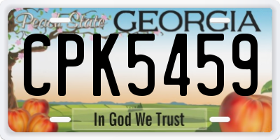GA license plate CPK5459