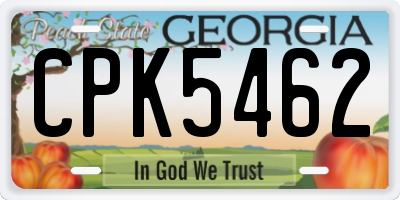 GA license plate CPK5462