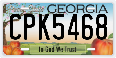 GA license plate CPK5468